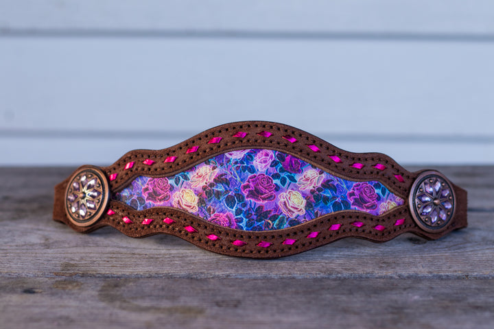 [ In Stock ] Neon sign pink floral- bronc noseband