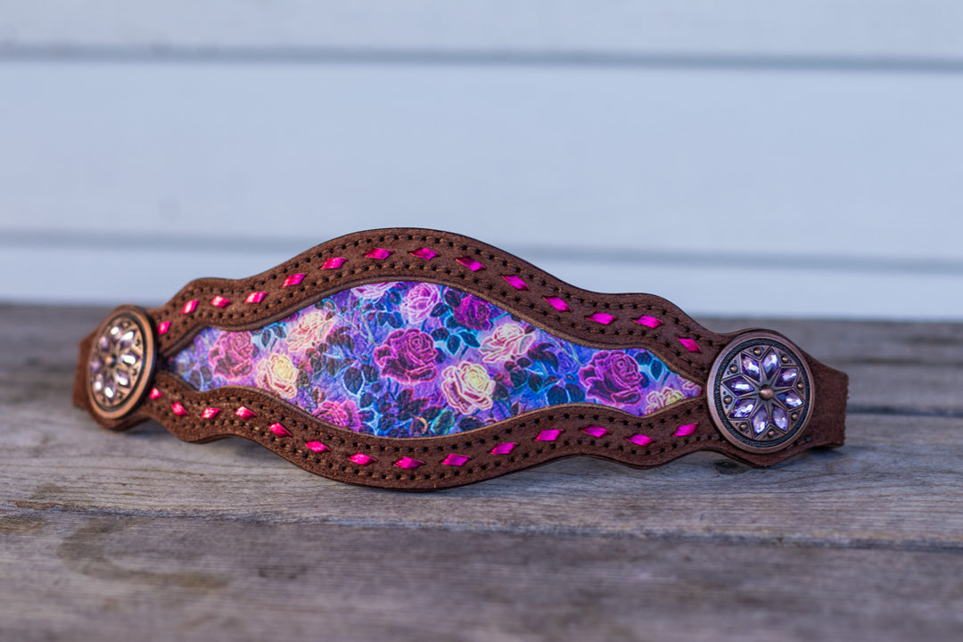 [ In Stock ] Neon sign pink floral- bronc noseband